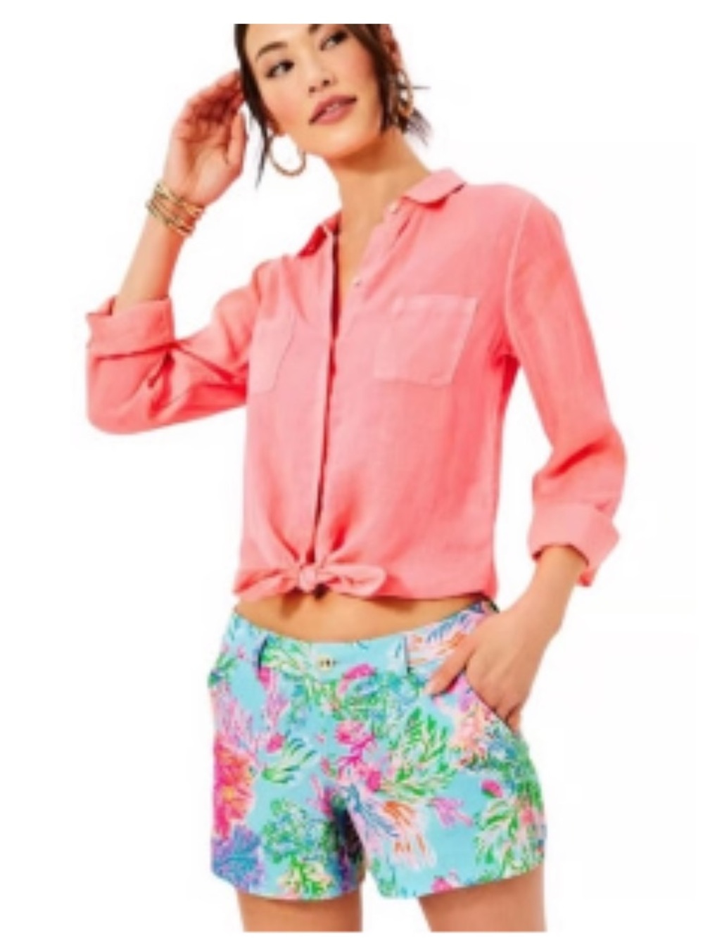 Lilly Pulitzer Callahan Knit Shorts, Celestial Blue Cay To My Heart, NWT, 8.
